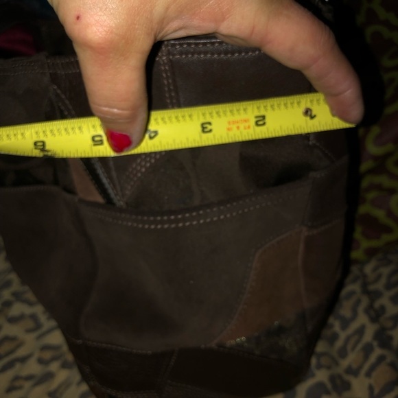 Coach large Brown mixed media leather & suede tote patchwork look - Picture 13 of 15